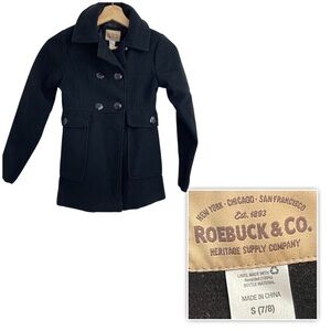 Roebuck & Co. Girls’ Black  Jacket Size S 7-8
